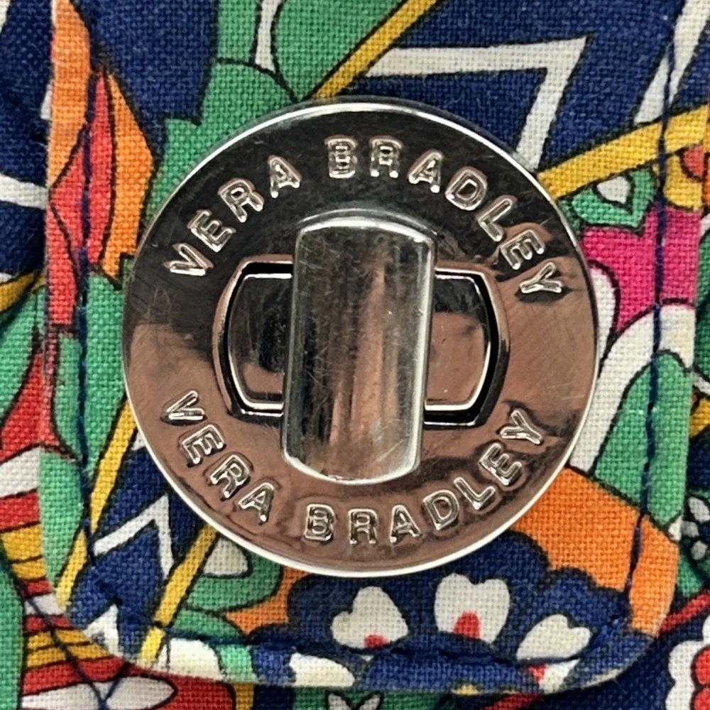 Vera Bradley Sun Valley Turnlock Wallet Colorful Paisley Zip Around Clutch - Picture 5 of 11